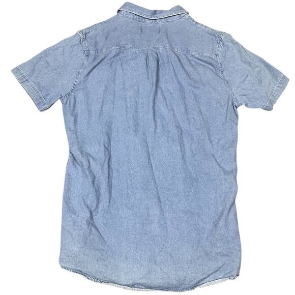 PacSun Denim Western Shirt Medium Embroidered Roses - Picture 7 of 8